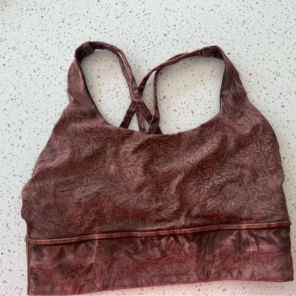 Lululemon energy bronze cross straps sport bra size 6